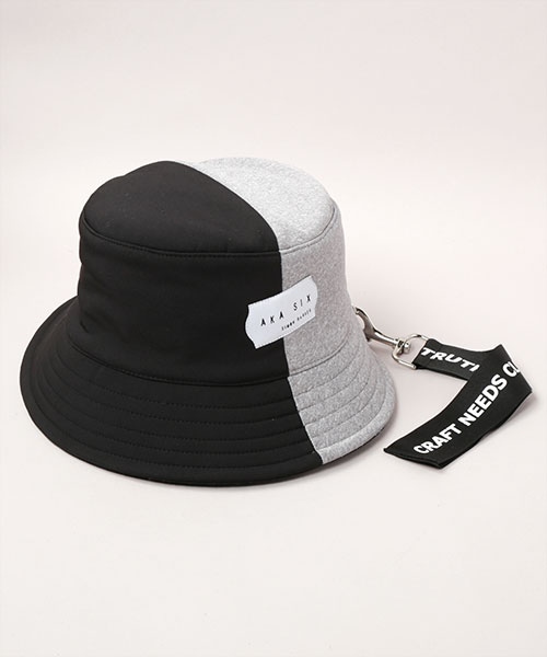 AKA SIX HALF N HALF BUCKET HAT(ONESIZE BLACK x GRAY): ハット